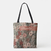 Tote Bag Custom Retro Boho Brown Terracotta Maximalist Chic (Dos)
