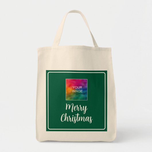 Tote Bag Custom Upload Your Photo or Logo Merry Christmas (Devant)