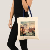 Tote Bag Custom Venice Italy Gondola Canal Watercolor Retro (Devant (produit))