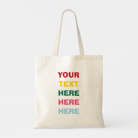 TOTE BAG CUSTOM YOUR COLORFULL TEXT (Dos)