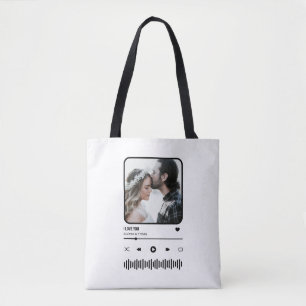 Tote Bag Custome Photo Song Playlist Couple Valentine's Day