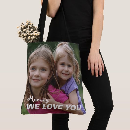 Tote Bag Customized with 2 and text (De près)