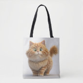 TOTE BAG CUT FAT FLUFFY ORANGE TABBY CAT (Devant)