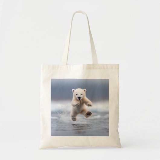 Tote Bag Cute Alaska Polar Bear Cub (Devant)