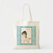 Tote Bag Cute alpaca with festive hat (Devant)