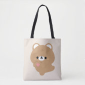 Tote Bag Cute Amour Ours Brown (Devant)