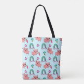 Tote Bag Cute and Quirky Pigs and Rainbows Pattern (Dos)