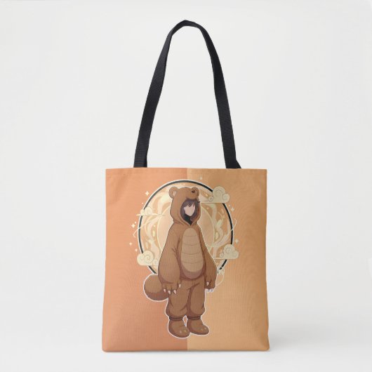 Tote Bag Cute Anime Boy in Bear (Devant)