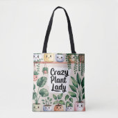 Tote Bag Cute Aquarelle Animée Houseplant (Devant)