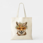 Tote Bag Cute aquarelle Floral Baby Fox (Dos)