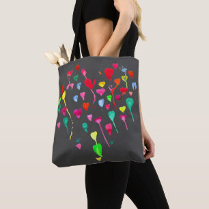 Tote Bag Cute arc-en-ciel coeur aquarelle art coloré