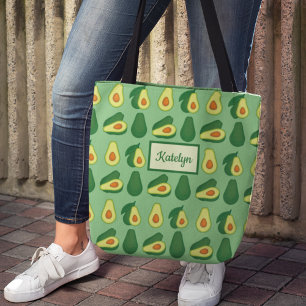 Tote Bag Cute Avocado Lover personnalisé vert