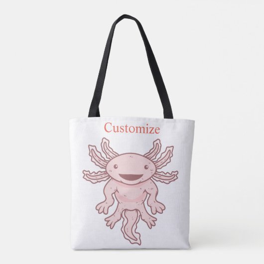 Tote Bag Cute Axolotl rose Thunder_Cove (Dos)