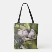 Tote Bag Cute Baby Bushtit Songbirds (Dos)