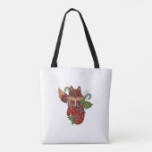 Tote Bag Cute Baby Fox et Christmas Mitten (Dos)