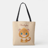 Tote Bag Cute Baby Leopard Safari Animal Kids (Dos)
