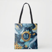 Tote Bag Cute baleine Nautique Bateau Monogramme (Devant)