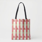 Tote Bag  Cute Balloon Dog Pattern Red Green Stripe Party  (Devant)
