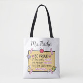 Tote Bag Cute Be Fier Professeur Personnalisé (Devant)