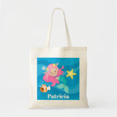 Tote Bag Cute Beach siraid ajouter nom fourre-tout (Devant)