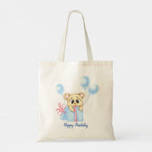 Tote Bag Cute Bear Thème Fête d'anniversaire du garçon (Dos)
