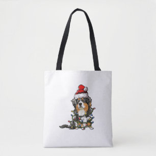 Tote Bag Cute berger australien Père Noël Christmas Tree Li