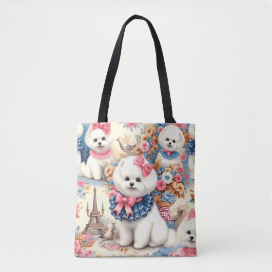 Tote Bag Cute Bichon Frisé (Devant)