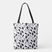 Tote Bag Cute black white penguin pattern white background (Dos)