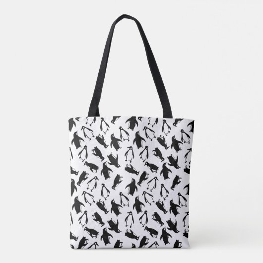 Tote Bag Cute black white penguin pattern white background (Dos)