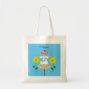 Tote Bag Cute Blonde Pigtails Scarecrow