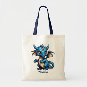 Tote Bag Cute Blue Dragon Personnaliser
