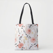 Tote Bag Cute Boho Motif Rose (Devant)