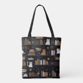 Tote Bag Cute Bookish Chats Livres Brown (Dos)