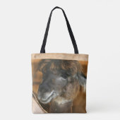 Tote Bag Cute Brown Alpaca Llama ferme animal (Dos)