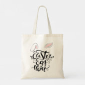 Tote Bag Cute Bunny Oreilles Calligraphie OEuf de Pâques Ch (Dos)