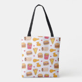 Tote Bag Cute Burrito Pizza Sandwich Burger Fries Motif (Dos)