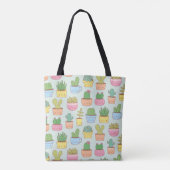 Tote Bag Cute Cacti Succulents Plantes Doodles Motif (Dos)