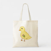 Tote Bag Cute Canard transportant Fleur (Dos)