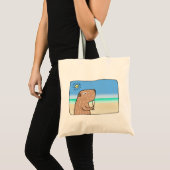 Tote Bag Cute Capybara sur la plage Chilling out Capybara (Devant (produit))