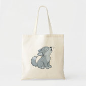 Tote Bag Cute Cartoon Howling Wolf Pup (Devant)