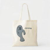 Tote Bag Cute Cartoon Manatee Personnalisé (Devant)