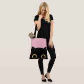 TOTE BAG CUTE CAT PEEKING PURTES TOTES (Sur le modèle)