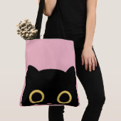 TOTE BAG CUTE CAT PEEKING PURTES TOTES (De près)