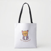 Tote Bag Cute Cat Pet Therapist Cartoon Design (Devant)