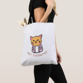 Tote Bag Cute Cat Pet Therapist Cartoon Design (De près)