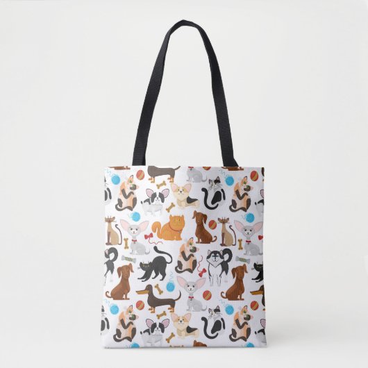 Tote Bag Cute Cats and Dogs Fourre-tout (Devant)