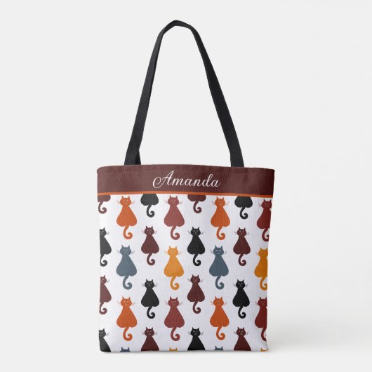 Tote Bag Cute Cats Pattern Personalized (Dos)