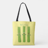 Tote Bag Cute céleri bâtons trio caricature légumes (Dos)