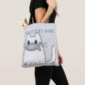 Tote Bag Cute chat avec poisson Prix (De près)