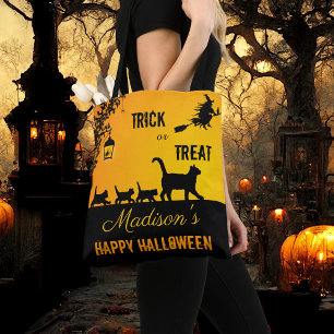 Tote Bag Cute chat famille Trick ou traiter Halloween